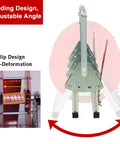 Rock Solid Stainless Steel Cable Reel Holder And Heavy Duty Wire Spool Rack Dispenser showing folding design and adjustable angle.