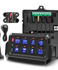 Wireless Switch Panel 12V 8 Gang With Remote Control, 165 Feet Range, RGB Waterproof, with antenna and fuse box
