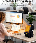 Indoor Space Heater With Two Second Fast Heating Portable Desktop PTC Heater For Personal Use Go To Tip Over And Overheat Protection on office desk