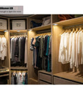 Super Bright Battery Operated Closet Light 200 Lumen COB LED Tap Lights illuminating a wooden closet