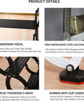 Rock Solid Aluminum Alloy Pull Down Attic Ladder Built Tough Motorized Stealth Loft Stairs shown with features like widened pedal and anti-slip feet.