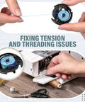 Fixing tension with Built Tough Black Bobbin Case Replacement for Brother and Babylock Sewing Machines in hands.