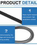 2 Pack 100XL Rubber Timing Belts With Pro Grade 50 Teeth 10 mm Wide 5.08 mm Pitch Synchronous Closed Loop Drive Belt For Industrial Machinery Beefy Black Gear Belts. Image showing product detail highlights durability and material quality.