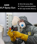 Professional using HVLP Auto Paint Spray Gun Kit Pro Grade with 1.3mm nozzle and 600cc cup for automotive refinishing.