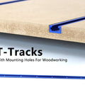 Dual Cut T Track 23.6 Inch Aluminum Alloy Two Pack Three Quarter Inch Wide With Predrilled Mounting Holes For Woodworking Jigs