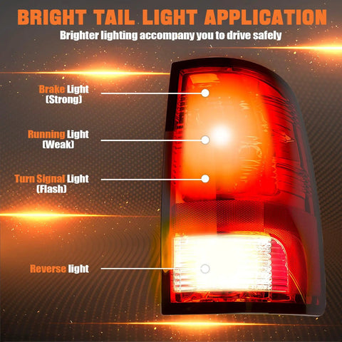 Tail Lights for Dodge Ram 1500 2500 3500 2009 2010 2011 2012 2013 2014 2015 2016 2017 2018 Left Driver and Right Passenger Rear Brake Back Up Lens Assembly with Lamps Included Direct Fit Plug and Play