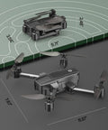Foldable FPV Drone With 1080P Camera For Beginners And Kids Gesture Control Quadcopter size comparison and folded view