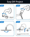 Installation steps for 10 Inch Rain Shower Head With 12 Inch Adjustable Extension Arm No Fuss All Metal Chrome Finish
