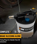Pneumatic Brake Bleeder Kit With 2L Vacuum Pump And 1L Refilling Bottle for hands-free oil extraction, EWK brand visible