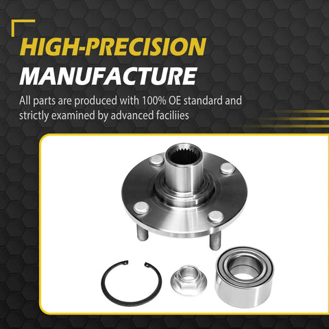 Front Wheel Bearing Hub Assembly 4 Lug For Ford Focus 2000 To 2011 With ABS Encoder Left And Right 2 Pack 518510.