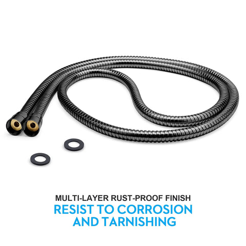 Extra Long 79 Inch Shower Hose With Handheld Shower Head Compatibility Flexible Brass Core Double Lock Design