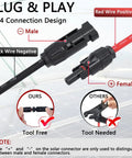 Diagram of Solar Panel Parallel Connector Kit For 2 To 6 Panels Y Branch Cable Splitter with tool-free MC4 connectors