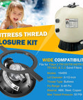 Eight Point Five Inch Black Buttress Thread Closure Kit Leak Free Replacement For Triton II TR100 TR140 TR100C TR140C And Triton C Three Pool And Spa Sand Filters Includes Air Relief Valve PSI Gauge Lid Wrench And O Rings black lid and gauge