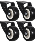 Heavy Duty Slider Wheels Rock Solid Construction For Quiet Barn Door Cabinet Sliding Track Gliding Flexible Side Or Vertical Mounting With Smooth Rollers No Sweat Install showing four black roller wheels.