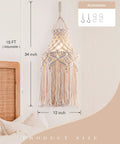 Boho Macrame Pendant Light With Plug In Cord And On Off Switch Bohemian Hanging Lamp That Plugs Into Wall Outlet For Bedroom