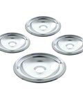 Chrome Style B 4 Pack Drip Bowls For GE Plug-In Electric Ranges No-Brainer Replacement 3 Small 6 Inch And 1 Large 8 Inch