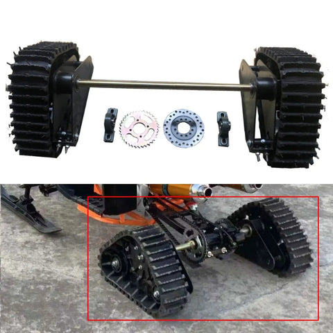 Rear Axle Direct Replacement Rubber Track Kit For Go Karts, Buggies, ATVs, Snowmobiles And Beach Motorcycles Triple Wheel Track System