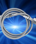 External Hose 1.5 M 60 Inch For Soda Setup With CGA320 Connection TR21 4 G1 2 Hose Adapter against blue background