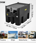 Road Ready Portable Diesel Transfer Tank 116 Gallon Capacity With 12V Electric Pump, black UV-resistant construction