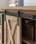 3 Ft Barn Door Track Kit For Cabinets And Closets, Single Door Fits 15 To 18 In, I Shape Hanger Hardware System in use