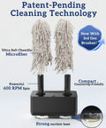 Turbo 600 RPM Home Glassware Polisher And Wine Glass Cleaner Machine featuring microfiber brushes and a strong suction base.