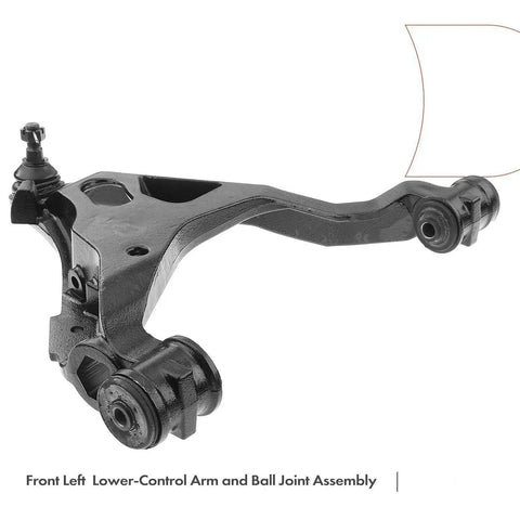 Ford Front Left And Front Right Lower Suspension Control Arm Assembly Kit 2 Pieces With Bushing And Mounting Hardware For Navigator Expedition F150 Heritage F250 F250HD And F150 Models Ready To Install front view