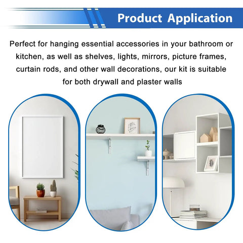 Built Tough Self Drilling Drywall Anchors With Screws Kit Includes 75 Black Wall Plugs And 75 Number 8 Sheet Rock Screws Plus One Drill Bit For Surefire Up To 75 Lb Mounting Work application in bathroom and kitchen.