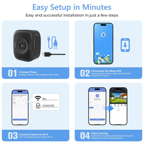 Setup instructions for No Drill Magnetic Window Camera For Inside Or Outside Monitoring Through Glass 4K 8MP Lens With 32GB SD Card.
