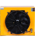 Heavy Duty Aluminum Plate Heat Exchanger For Hydraulic Oil Cooling, 200 Liters Per Minute Flow, Air Oil Cooler With Fan