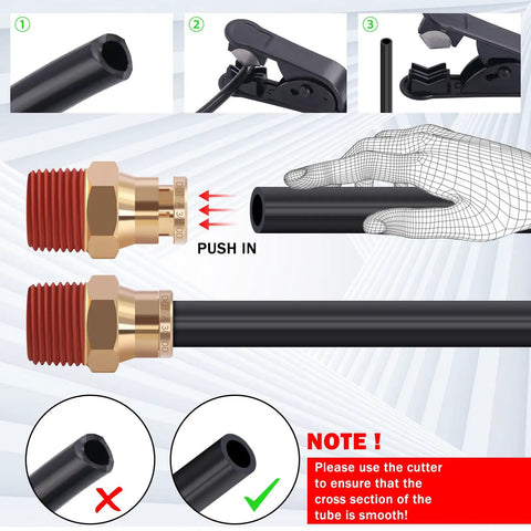 Heavy Duty Brass 3/8 Inch DOT Air Fittings Kit With 32.8 Ft Air Line Hose Quick Connect For Semi Trucks And Industrial Air Systems
