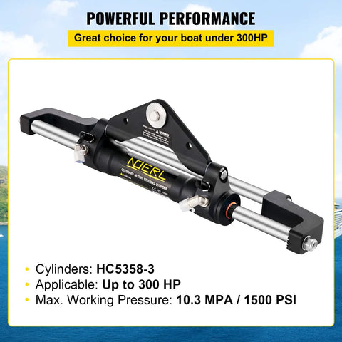 Hydraulic Steering Cylinder For Outboard Marine Boats 300HP Front Mount Build With Advanced Crush Resistance Made Like A Tank For Gritty Environments And Guarantees Smooth Navigation Control
