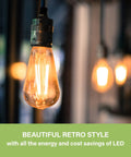 E26 LED Edison Bulbs Dimmable Vintage Filament Lights 60W Equivalent ST19 Amber Glass 2700K Soft White 700LM CRI90 UL Listed