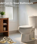 Upgrade Your Bath Setup With These Fresh Golden Bird Ceramic Toilet Bolt Caps on a white toilet in a modern bathroom.