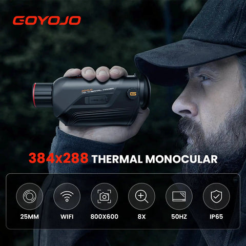 Man using Thermal Imaging Monocular For Hunting Gear And Wildlife Observation 384x288 Sensor With 50 Hz Refresh Rate 25mm Lens