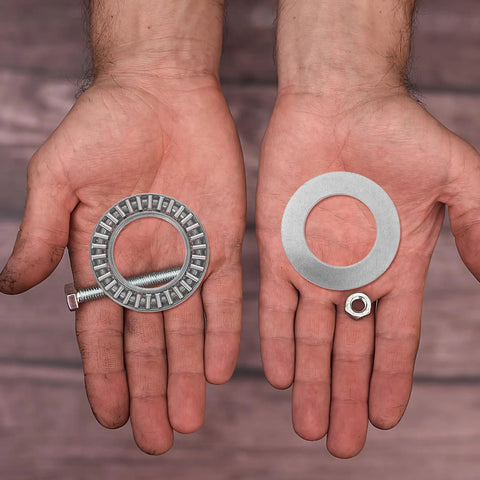Kickin It Hard 4 Sets Thrust Needle Roller Bearing With Washer Kit Flat Single Direction Industrial Axial Roller Replacement Fit AXK2542 on hands