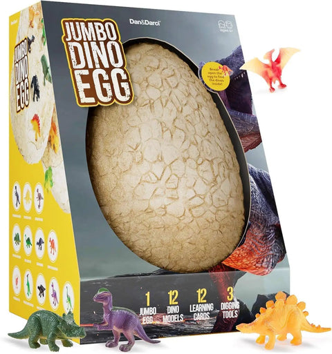 Jumbo Dino Egg Surprise With Twelve Collectible Dinosaurs Inside One Giant Easter Egg for Easter Gifts and STEM Learning Dig