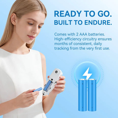 Digital Peak Flow Meter For Home Use With Clear Digital Readout FEV1 And PEF Respiratory Monitor For No Fuss Easy Asthma And COPD Checks Quick Accurate Readings And User Friendly For Everyday Use, with 2 AAA batteries