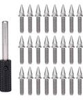 Beefed-Up RC Car Repair Kit With 24-Piece Hex Socket Screws, Spiked Hexagon Bolts And Screwdriver For SCX10 D90 And TRX4, Fits 1/10 And 1/8 Scale, Durable Metal Upgrade Parts For Secure Wheel Hubs And Suspension; 24 metal bolts with driver