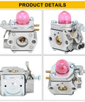 Carburetor Replacement For 25cc Weed Eater Trimmer Fits WS2200 WS210 WC2200 WC210 CMXGTAMD25CC CMXGTAMD25SC 753-06190