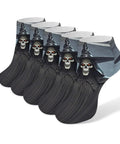 Death Scythe Ankle Socks With Moisture Wicking Tech Breathable Low Cut Hosiery featuring reaper design, set of five pairs
