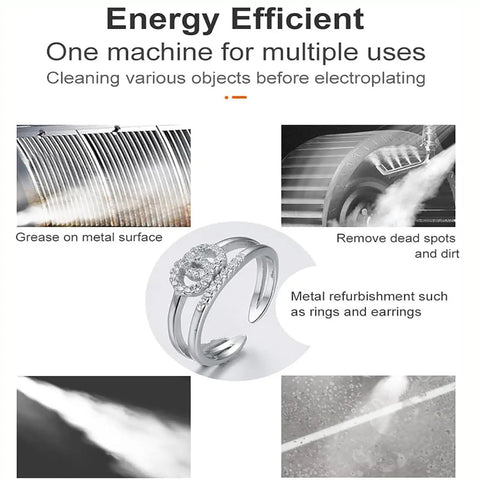 Legit Heavy Duty Jewelry Steam Cleaner Machine For Gold Silver Rings And Watches With Capacious Stainless Steel Basin cleaning rings and metal surfaces.