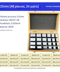 No Nonsense Professional Grade Heavy Duty Alloy Steel Parallel Gauge Blocks 24 Pair Set in wooden box, 125mm sizes