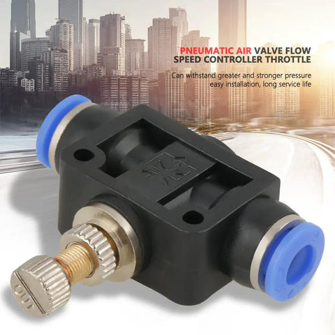 Slick Plug And Play Pneumatic Speed Control Valve With 6Mm Push In Quick Connect Fittings For Shaping Air Flow And Tuning Cylinder Timing Dead Simple Setup No Brainer Swap Solid 10 Pack