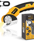 Heavy Duty Cordless Electric Scissors And Cardboard Cutter For Fabric, Plastic, Wood And Wrapping Paper With Safety Lock And LED Light, USB charging cable included.