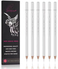 White Charcoal Pencil Set Six Pack For Dark Paper Highlights And Sketching Pro Grade Blendable Pencils alongside packaging