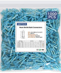 Clear bag of 1,000 Pcs Heat Shrink Butt Connectors 16-14 AWG Waterproof Crimp Wire Splice Kit for electrical repairs