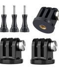 Six Pack Anti Rust 316 Stainless Steel Mini Tripod Mount Adapters With One Quarter Inch Twenty Threaded Thumbscrew for GoPro