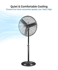 Beast Of A Fan Industrial Pedestal 30 Inch with 3 speed high velocity airflow adjustable height metal construction front view