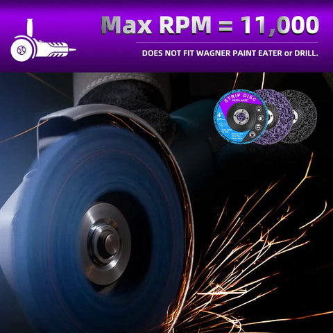 10 Pack Strip Discs 4 Inch Stripping Wheel For Angle Grinder Rust Busting Clean Paint Off Welds Oxidation For Metal And Wood 4 Inch By Five Eighth Inch in action