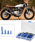 Aluminum Motorcycle Fairing Screw Kit with 177 Pieces M5 and M6 Bolts and M6 Washer Set Universal for Sportbikes